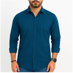 Petrol Color Oxford Cotton Shirt