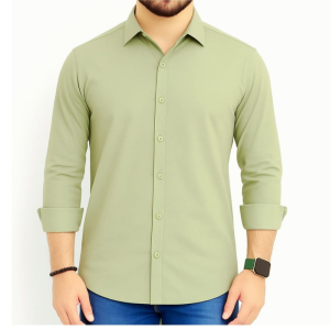 Light Olive Color Oxford Cotton Shirt