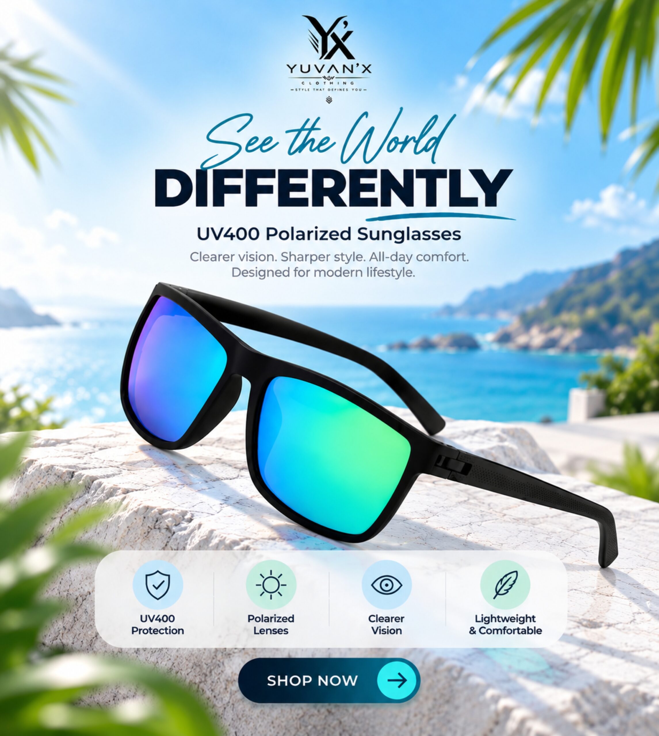 1PC UV 400 Hot Polarized Sunglass green Color