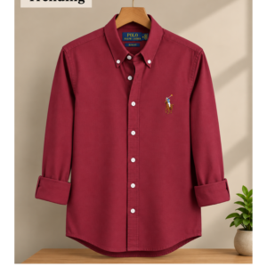 Maroon color Oxford Cotton Shirt